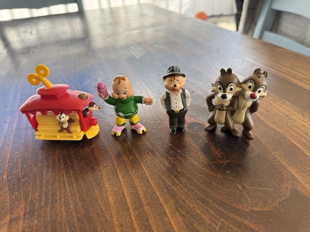 Alvin & Chipmunks BK Wind Up Chip & Dale Trolley + Alvin & Chipmunks Disney 90s